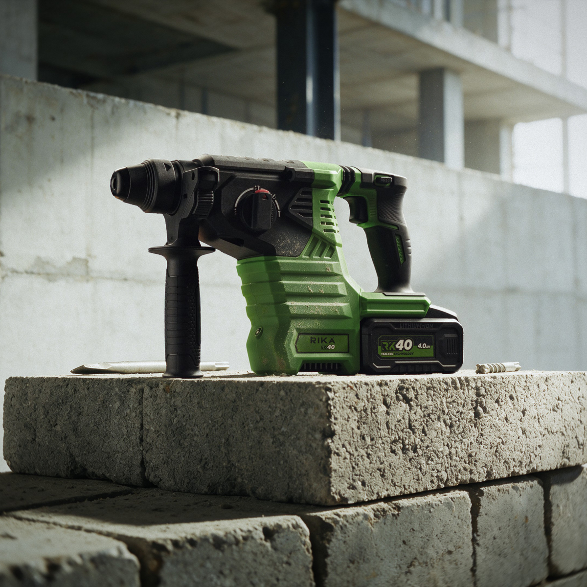 Rikä RK40 40V Cordless SDS-Plus Rotary Hammer Drill | 2.4 J Impact Energy | Brushless Motor | Body Only